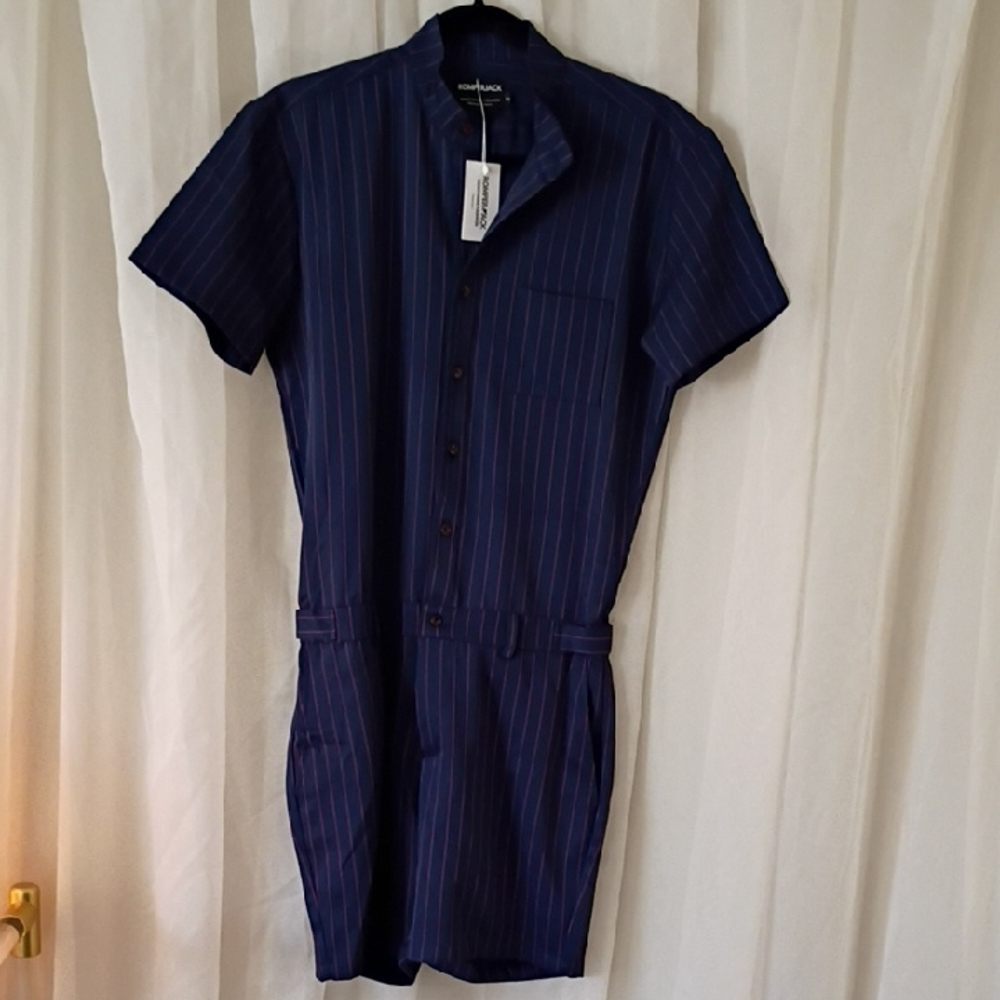 Navy Striped Jumpsuit